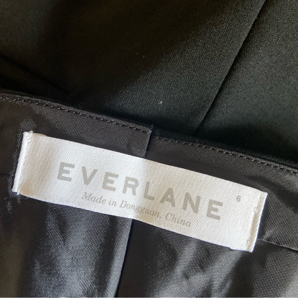 Everlane Black Wool Blend Straight Leg Trousers - Picture 3 of 9